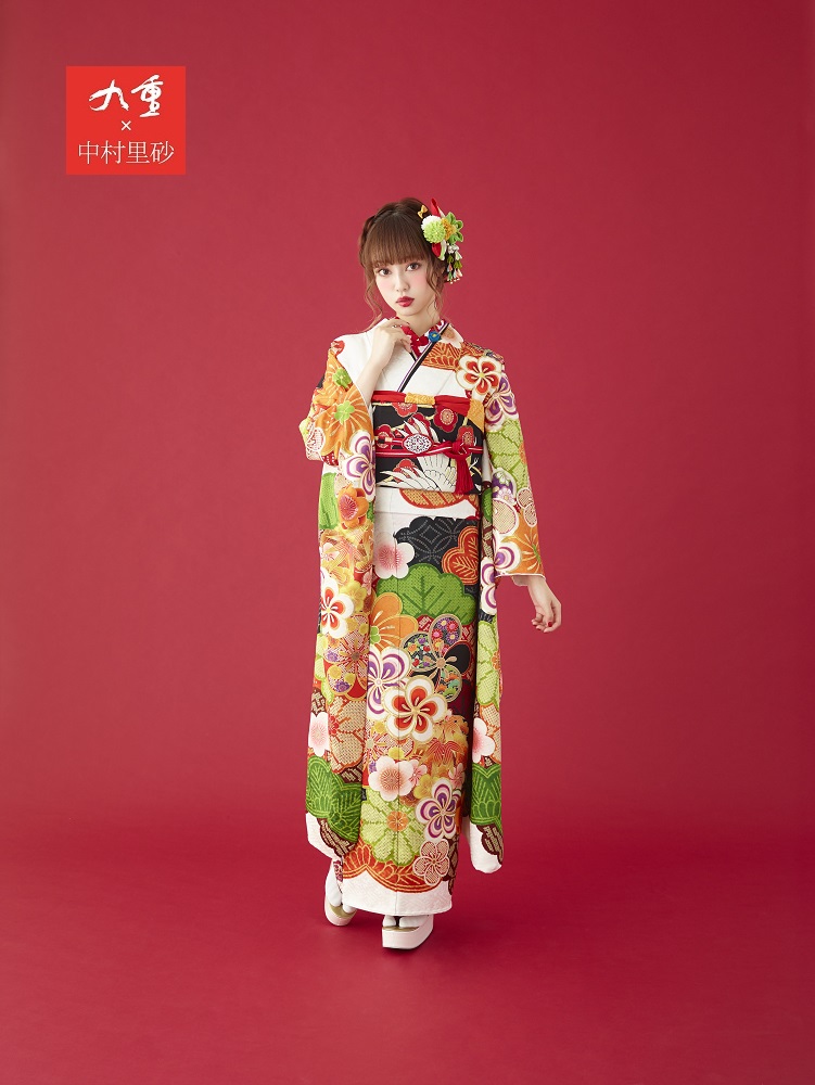 中村里砂,振袖,白,梅