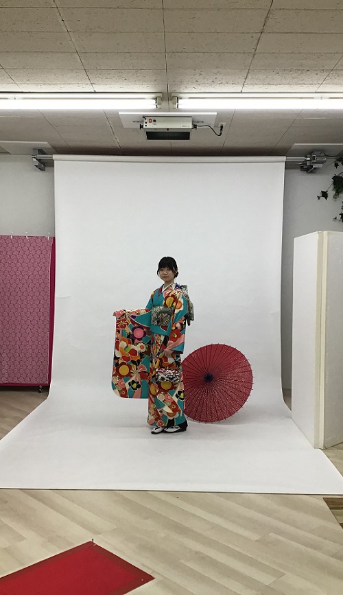 小松市振袖専門店あかね　撮影風景